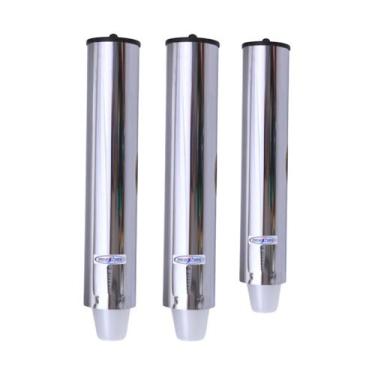 Imagem de Kit 2 Dispenser Redondo 200ml Inox + 1 Dispenser Redondo 50ml Inox - A