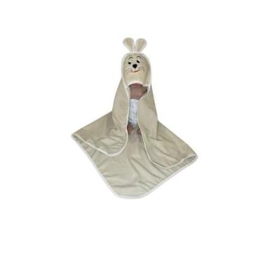 Imagem de Toalha Capuz Para Bebê Felpuda Com Bordado de Microfibra Extra Macio. 