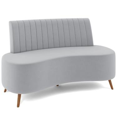 Imagem de Sofá Chaise Living 2 Lugares 135cm Para Sala Cayman K01 Veludo Cinza