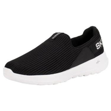 Imagem de Tênis skechers feminino slip-on go walk joy 896365, Preto, Branco, 35