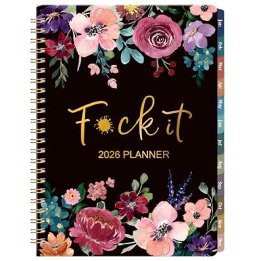 Imagem de Agenda 2026 Fuck It Planner 2026 para mulheres, janeiro de 2026 a dezembro de 2026, 16,5 x 21,6 cm, agenda semanal e mensal engraçada de 12 meses, calendário Fuck It com citações badass, abas