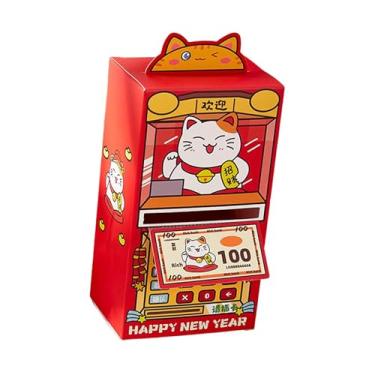 Imagem de Esquirla Envelope vermelho para dinheiro do Ano Chinês, tradicional, fofo e criativo, ideal para presentes de aniversário e do Festival da Primavera, Gato Sortudo