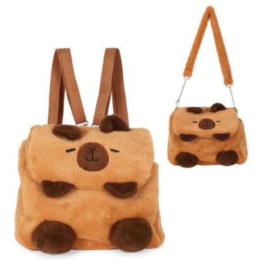 Imagem de Bolsa Capivara Mochila Pelúcia Passeio Costas e Transversal - Luxcel