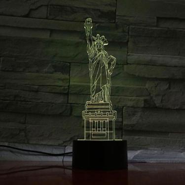 Imagem de Luz noturna 3D Estátua da Liberdade LED em cor arco-íris