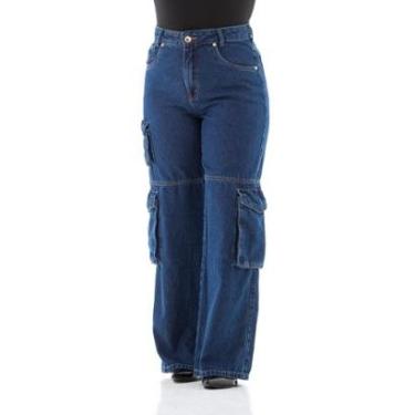 Imagem de Calça Jeans Feminina Arauto Wide Cargo-Feminino