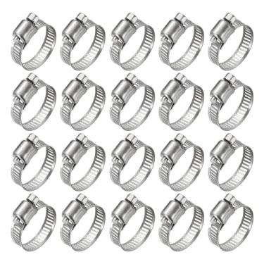 Imagem de Kozelo 20 braçadeiras de mangueira de aço inoxidável, ajustável de 14 a 27 mm, kit sortido de braçadeira de mangueira de engrenagem sem-fim para serviço pesado, fixação de linha de combustível de