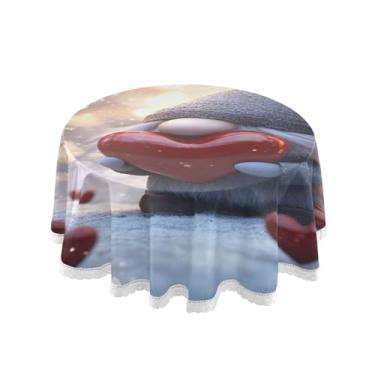 Imagem de Qilmy Toalha de mesa redonda de palmeira de treliça verde, 152 cm, resistente à água, à prova de derramamento, capa de mesa grande para jantar de reunião de família em ambientes internos e externos