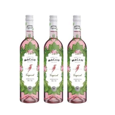 Imagem de Kit Vinho Macaw Frisante Tropical Rose Casa Perini 750ml 3un