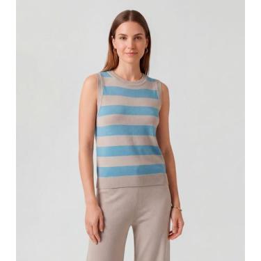 Imagem de Blusa Feminina Listrada Em Tricot Sea Surf Azul, G, Azul