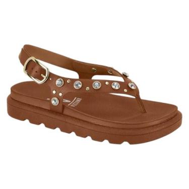 Imagem de Sandália Vizzano Papete Flatform Dedo Feminino, Mocca, 36