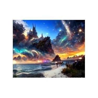 Imagem de Pintura Diamante Paisagem De Montanha 30x40cm Com Broca Redonda Comple