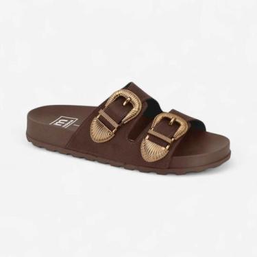 Imagem de Papete Feminina Moleca  Fivela Dupla Original -, Chocolate, 38