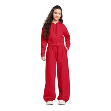 Imagem de Jaqueta Cropped Juvenil em Moletom Gloss, Vermelho