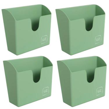 Imagem de Kit Com 4 Porta Guardanapo Slim Quadrado Plástico Para Mesa Cozinha Bar