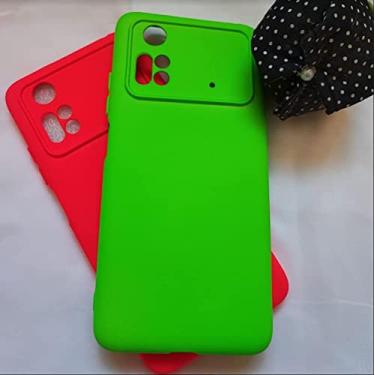 Imagem de Capa Case Capinha Anti Impacto Aveludada Premium+ Pelicula De Vidro Temperado Full Glue 9d Xiaomi Poco M4 pro 4g (VERDE NEON)