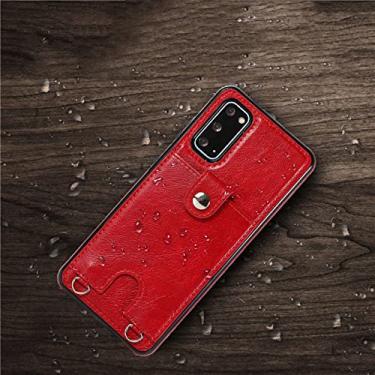 Imagem de Capa de carteira de couro flip para Samsung Galaxy S20 S10 S8 S9 Note 8 9 10 20 Ultra Plus S7 Edge Corda Bolsas de telefone capa, vermelho, para Galaxy Note20