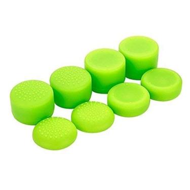 Imagem de Para PS4, PS3, Switch Pro, Xbox One, Xbox 360, Wii U, PS2 Controller Analog Stick Thumbsticks Joystick Cap Capa de borracha Silicone Thumb Grip Cap Joystick Thumbstick de substituição (pacote com 8 verdes)