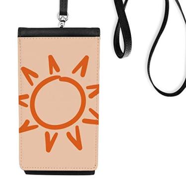 Imagem de Bolsa para celular Sunshine Sun pintura à mão laranja bolsa para pendurar celular bolso preto