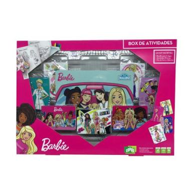 Imagem de Box De Atividade Barbie Jogo Brinquedo Carton Colorir Cartas - Copag