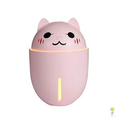 Imagem de Umidificador ultrassônico, tanque de água de 320 ml, modo spray duplo de baixo ruído, proteção automática contra falhas de energia, carregamento USB portátil para casa, escritório, rosa