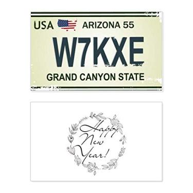 Imagem de Cartão de felicitações American Car Licence Number Pattern New Year Festival Bless Message Present