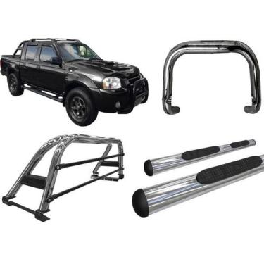 Imagem de Kit Quebra Mato Santo Antonio Estribo Frontier Até 2007 Cromado - HOZZ