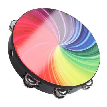 Imagem de Pandeiro Portátil, Peça de Sino de Camada Dupla de 10 Polegadas de Madeira Maciça PET Tambor Portátil Com Alça de Corda de Tecido Oxford para Performance Ao Vivo de Concerto