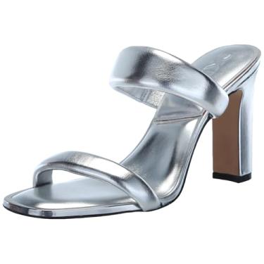 Imagem de DKNY Sandália social feminina Selene com faixa dupla, Prata, 39