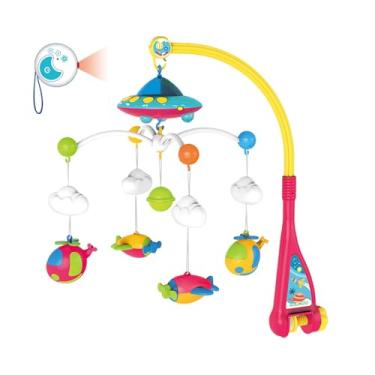 Imagem de Mobile musical para berço, berço musical do bebê móvel | Mobile de berçário de controle remoto Mobile de berço com luzes Função do projetor | Acessórios para cama de bebê, decoração de viveiro para me