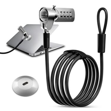 Imagem de Bloqueio de computador para laptop com placa de ranhura de 1,9 m, combinação de cabo de bloqueio de segurança, cabo de bloqueio de proteção de senha digital, trava antirroubo para laptop, notebook e