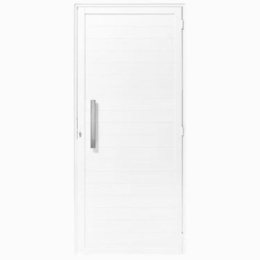 Imagem de Porta Lambril 2,10x70 lado ESQUERDO L-25 no alumínio branco c/puxador redondo