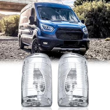 Imagem de TODO Capas de luz indicadora de espelho lateral de seta compatíveis com Ford Transit T150 T250 T350 2015-2021 Capa de lente da lâmpada do espelho retrovisor (lado do motorista e do passageiro) 1847387