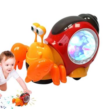 Imagem de Brinquedo musical de caracol de engatinhar, brinquedo de caracol com musical | Brinquedos de engatinhar com iluminação musical interativa portátil para crianças, meninos e meninas a partir de 1 ano