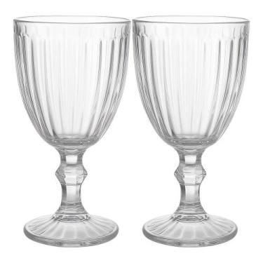 Imagem de Jogo 2 Taça de Vidro para Água Melina Premium Transparente Sucos 320ml