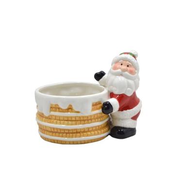 Imagem de Cachepot De Cerâmica Natalino Papai Noel Decorativo 13Cm