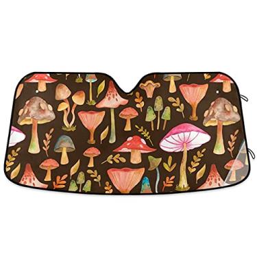 Imagem de Oarencol Protetor solar para para-brisa de carro marrom em aquarela com raio UV dobrável protetor solar para manter seu veículo fresco (140 x 70 cm)