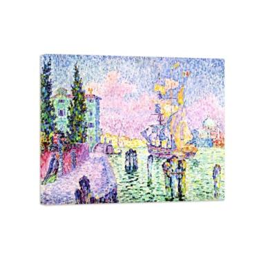 Imagem de Paul Signac Famosas Pinturas-Impressas em Tela-Casa Verde-Moderno Pôster Decoração Sala de Estar e Quarto 20x25cm8x10in Tela Embrulhada