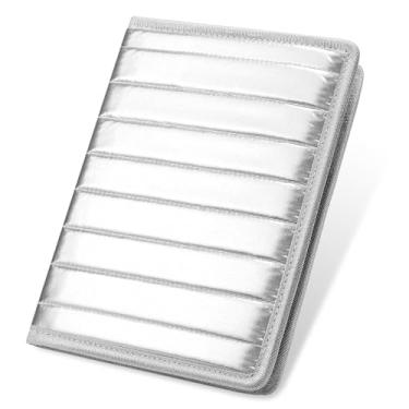 Imagem de Konper Classic Padfolio/Junior Portfolio Folder Case, Business A5 fichário organizador bloco de notas para homens e mulheres, bloco de escrita 12 x 20 incluído, prata