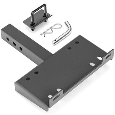Imagem de YZONA Suporte de guincho de engate de reboque com receptor de 5 cm, suporte universal de placa de guincho resistente para caminhão/picape/ATV/UTV/SUV, capacidade de reboque de 7,711 kg, suporte de