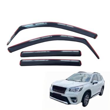Imagem de Gldifa Defletor de vento compatível com Subaru Forester 2019-2024 Protetores de chuva e sol viseira de janela fumê 4 peças