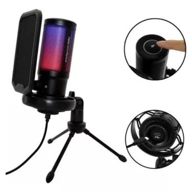Imagem de Microfone Tripe De Gravacao Gamer Usb Com Led Rgb Usb Profissional U85