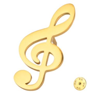 Imagem de PDOUSELF Broche feminino moda nota musical broche de lapela clave aguda nota musical chapéu decoração suprimentos, Medium, Aço inoxidável, Sem Pedra Preciosa