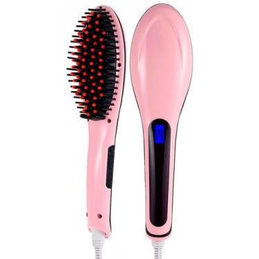 Imagem de Escova Magic Alisadora Com Lcd- Digital - Bivolt - Rosa - MKB