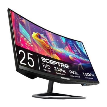 Imagem de Sceptre Novo monitor de jogos curvado de 25 polegadas 240Hz 1500R HDMI x2 DP x2 alto-falantes embutidos 2025