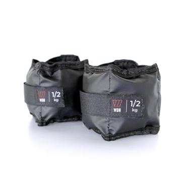 Imagem de Par Caneleira Tornozeleira de Peso 0,5 kg WON Preto Fitness Academia Musculação Treino