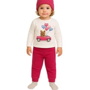 Imagem de Conjunto Moletom Infantil Menina Com Punho Estampado Kyly-Feminino