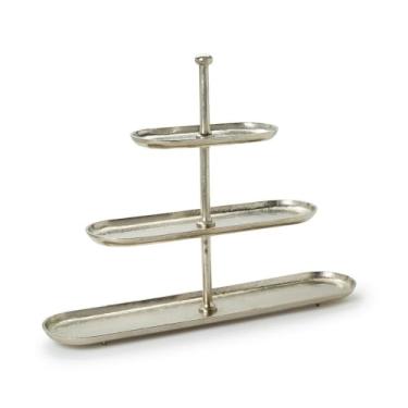Imagem de Two's Company Silver Etagere Servidor de 3 camadas (seguro para alimentos, embalagem KD) - Alumínio