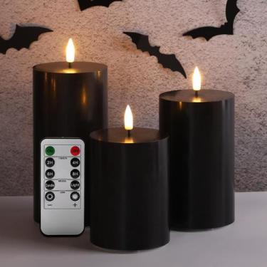 Imagem de Velas sem chama Girimax Black Halloween LED, conjunto de 3