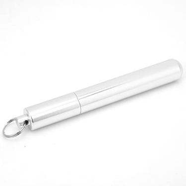 Imagem de Zhjvihx Bolso Portátil para Palitos de Dente, Suporte de Palito de Metal Prateado para Vitamina E para óleo de Fígado de Bacalhau para Cápsulas para Comprimidos