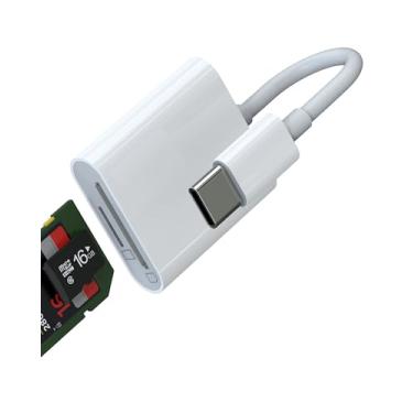 Imagem de Leitor de cartão SD micro SD 2 em 1 adaptador tipo C para leitor de cartão para Apple para iPhone 15 Pro MAX Plus para iPad Air MacBook compatível com conector Samsung USB C Memory Stick Compact Flash